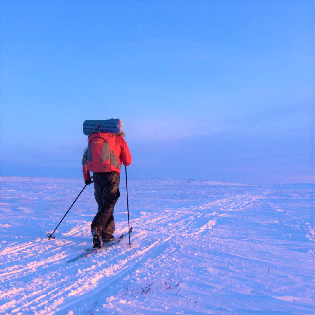 Backcountry skiing.