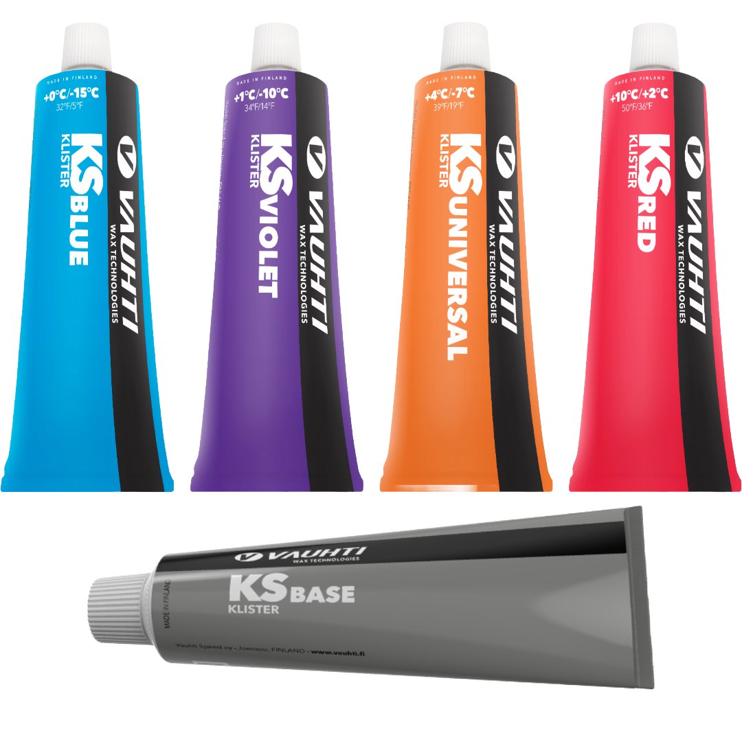 Vauhti's synthetic klister line for training and racing in any klister condition.