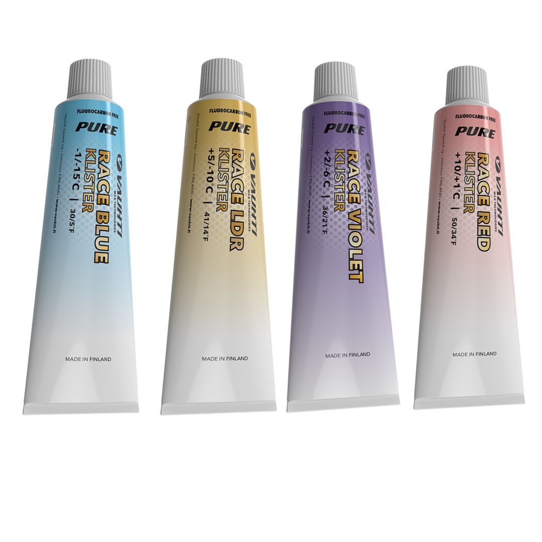 An image representing the Vauhti PURE RACE Klisters product collection on | Skiwax.ca