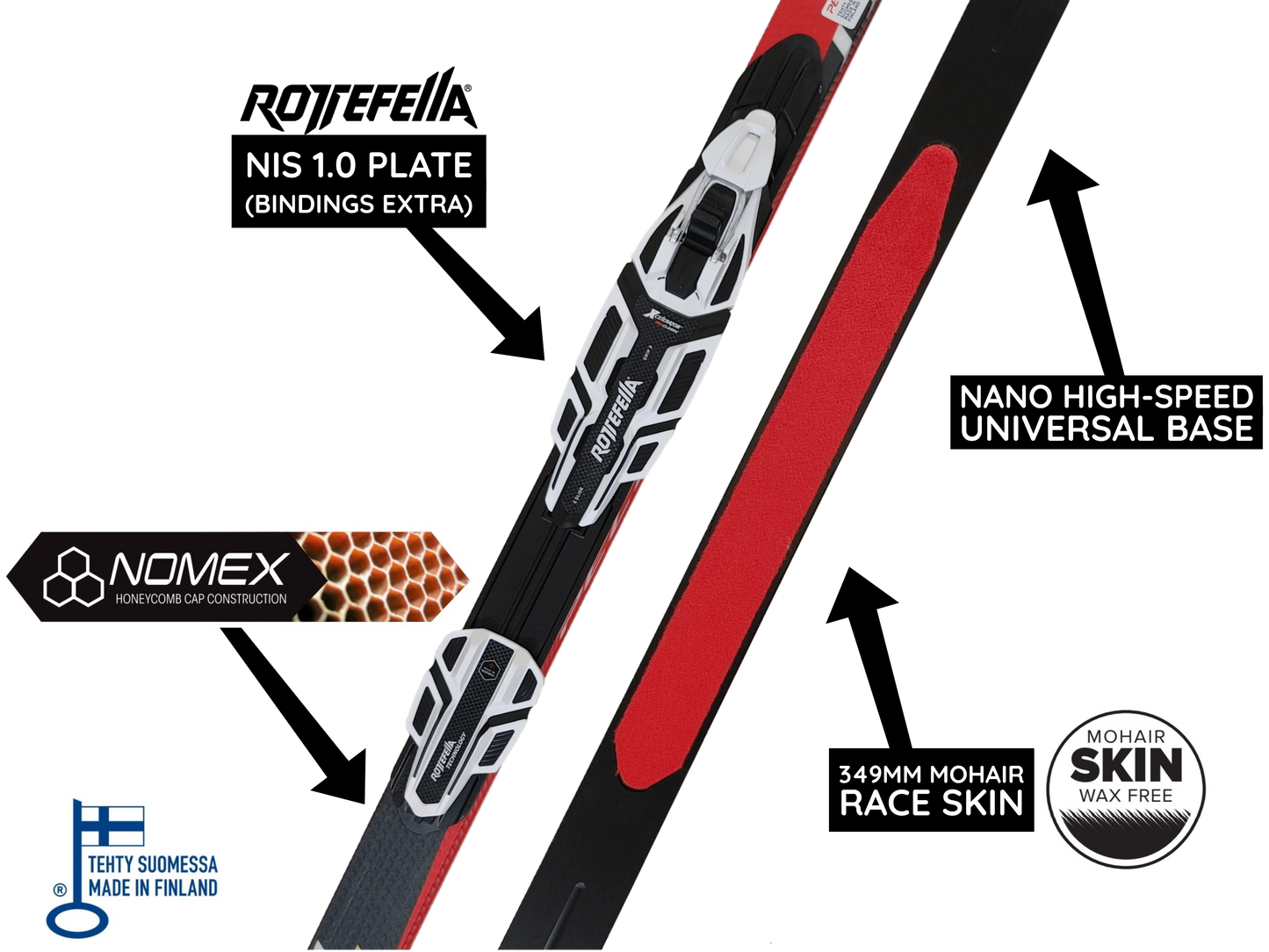 A product picture of the Peltonen INFRA X SKIN 2.0 2016 Classic Skis B-GRADE MINOR DEFECTS