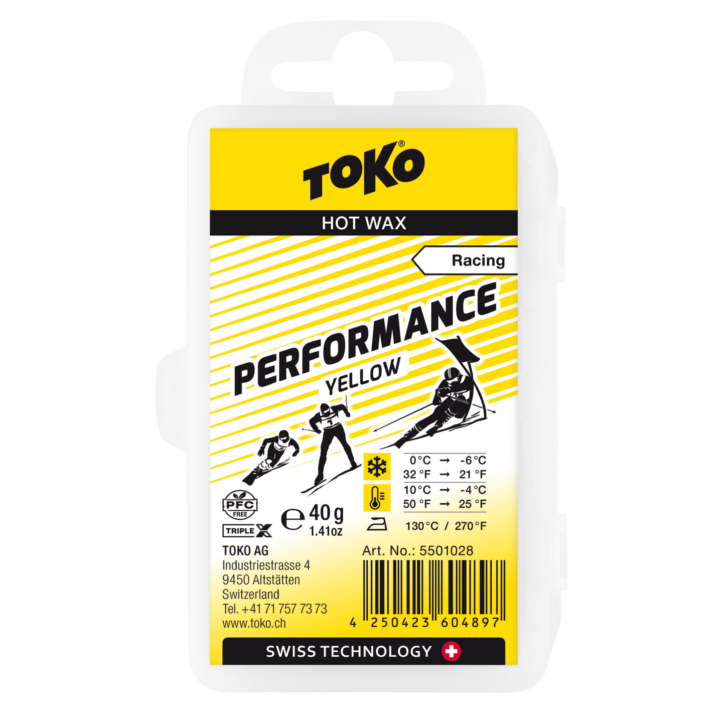 A product picture of the Toko Performance Yellow Paraffin Melt Wax