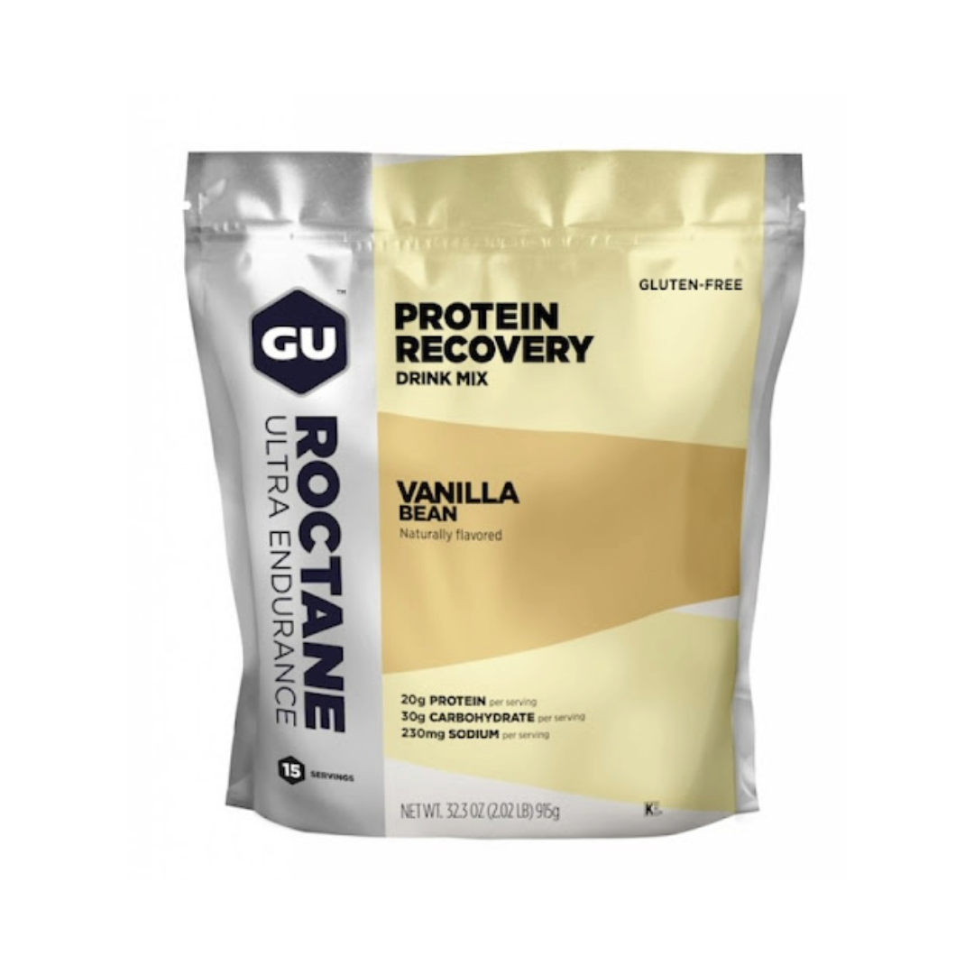 A product picture of the Gu Energy Roctane Vanilla Bean Protein Recovery Mix (Gluten-Free) | 915g