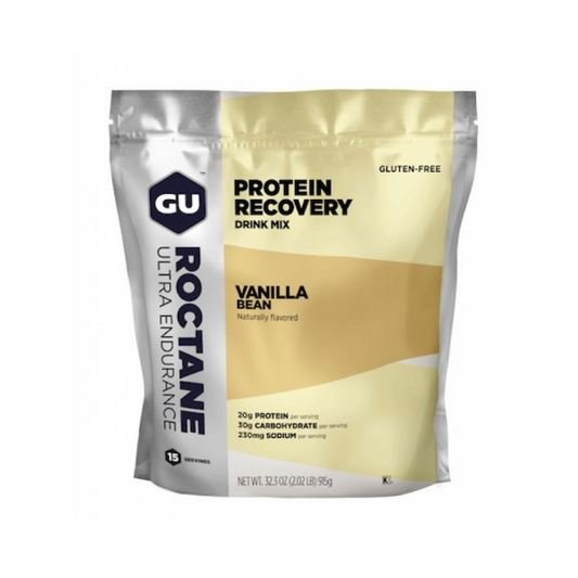 A product picture of the Gu Energy Roctane Vanilla Bean Protein Recovery Mix (Gluten-Free) | 915g