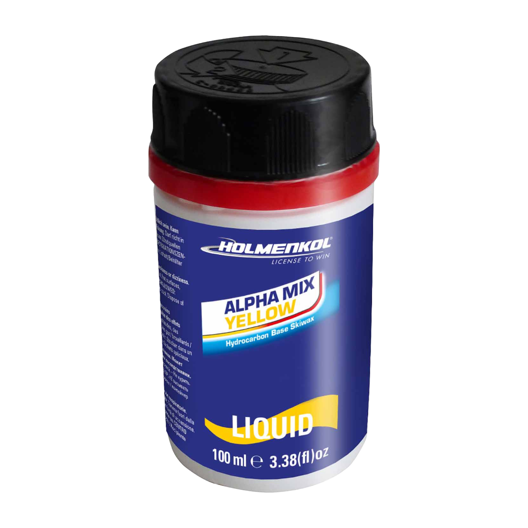 A product picture of the Holmenkol Alphamix YELLOW Basewax Liquid
