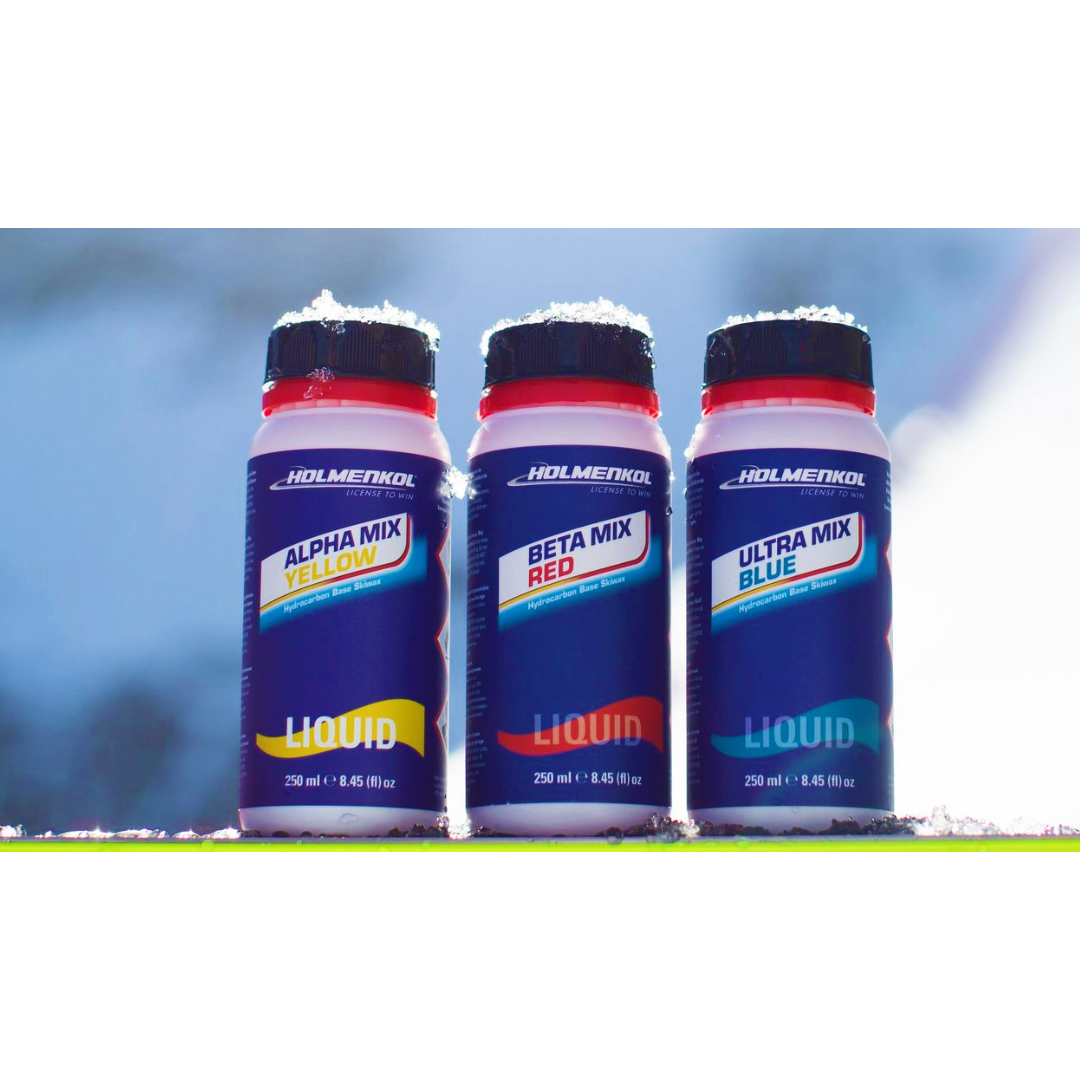 A product picture of the Holmenkol 3 Schuss Liquid YELLOW, RED, BLUE