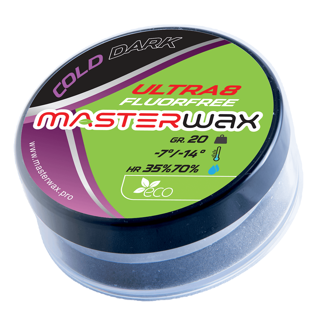 A product picture of the MasterWax Ultra8 FLUORFREE Cold Dark