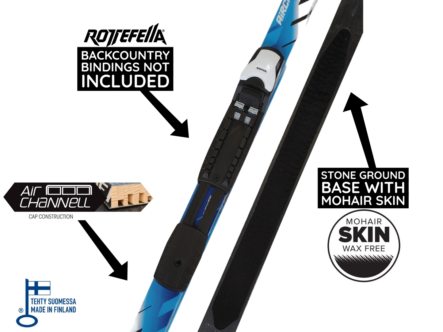 A product picture of the Peltonen Mountain Off-Track Classic SKIN 2016 Skis 53-49-51mm Sidecut | 195cm