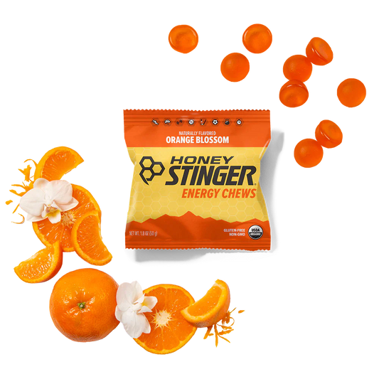 A product picture of the Honey Stinger Orange Blossom Chews