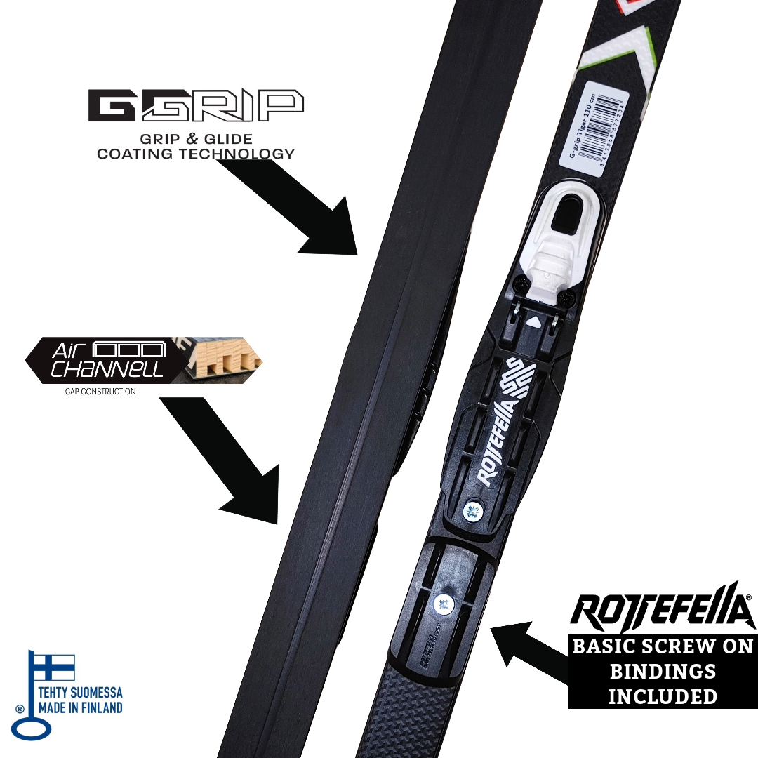 A product picture of the Peltonen G-Grip Tiger Skis with Pre Mounted NNN Bindings