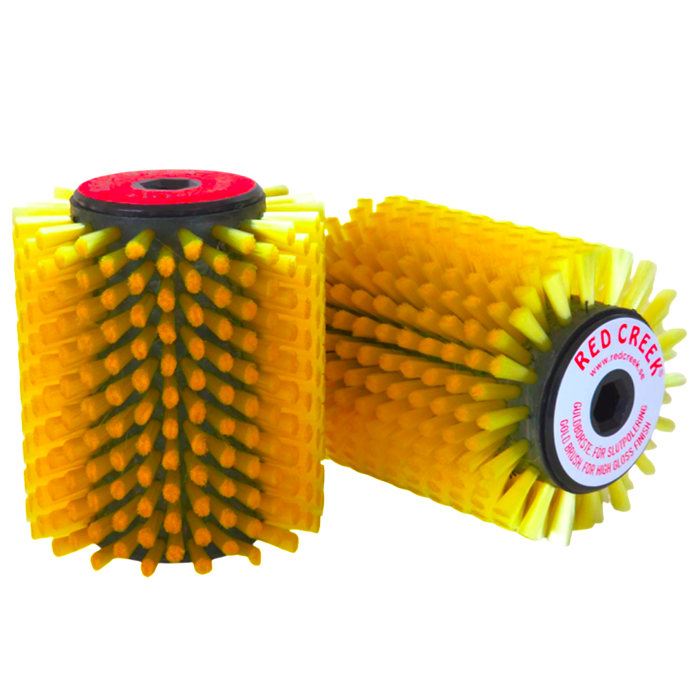 A product picture of the Red Creek Gold Nylon 100mm Roto Brush