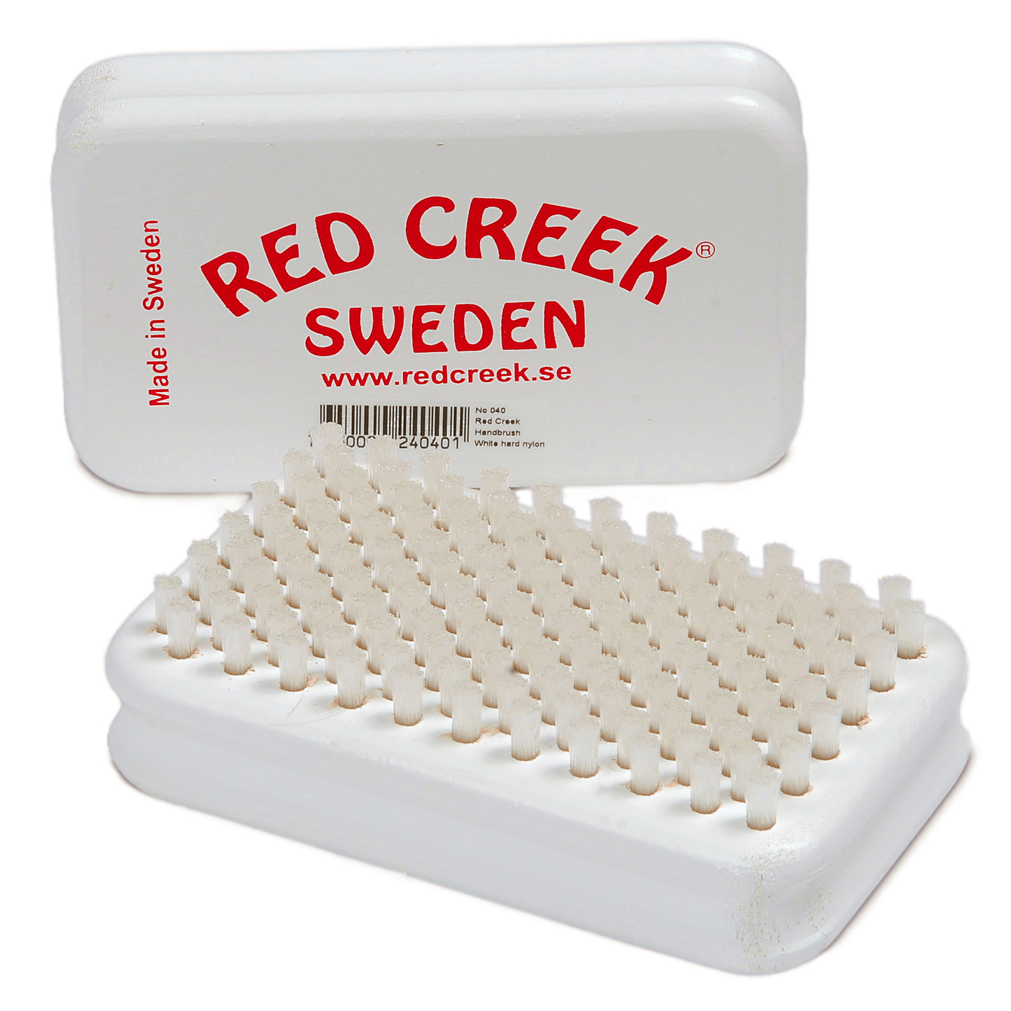 A product picture of the Red Creek Hard White 6mm Nylon Hand Brush