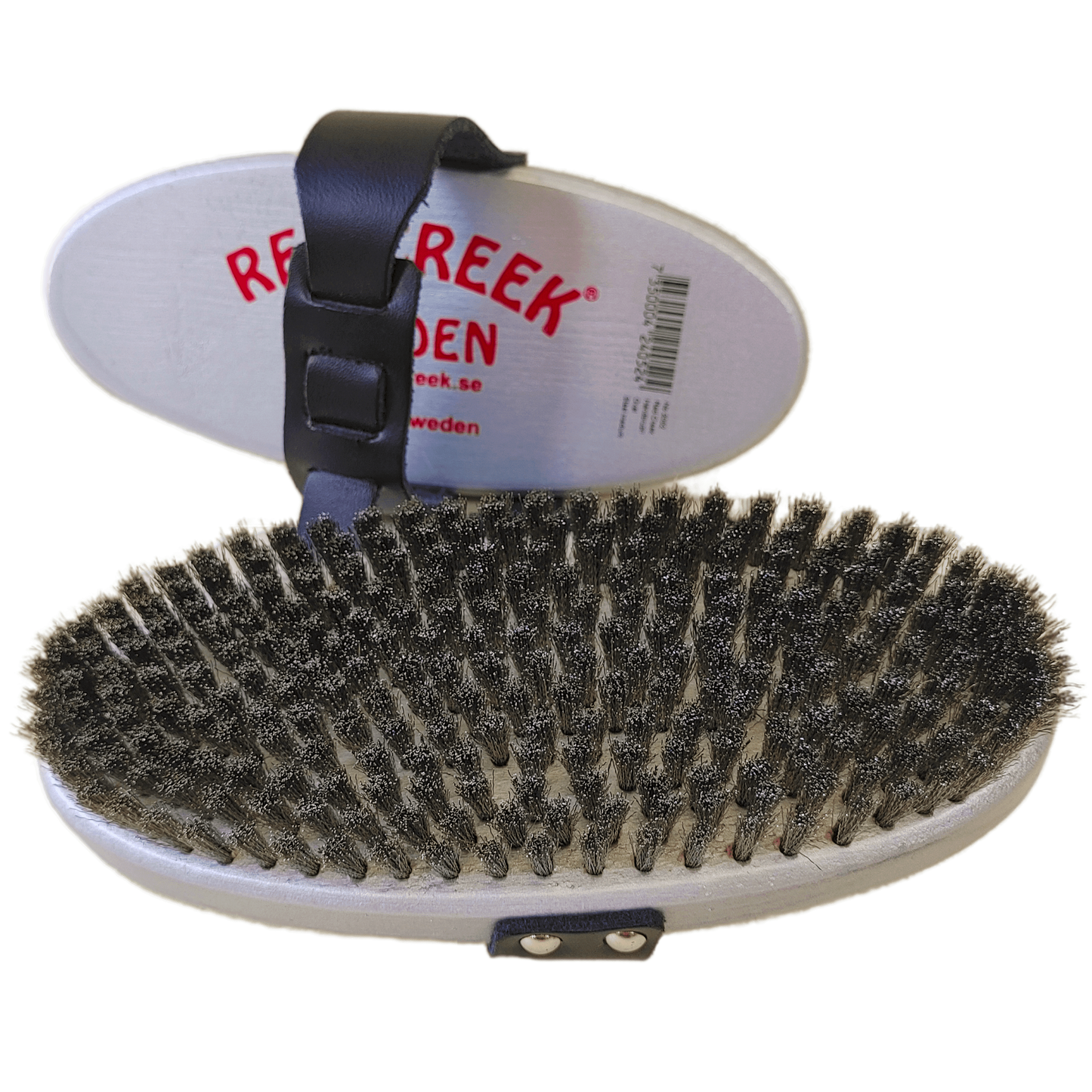 A product picture of the Red Creek Medium Curled Steel Racing Silver Oval Hand Brush