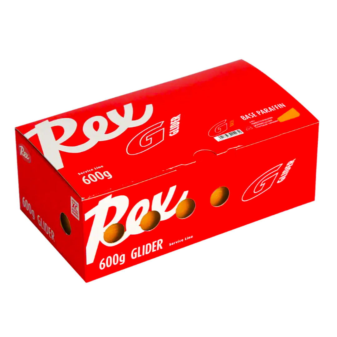 A product picture of the Rex Wax Racing Glide Orange Base Prep Paraffin