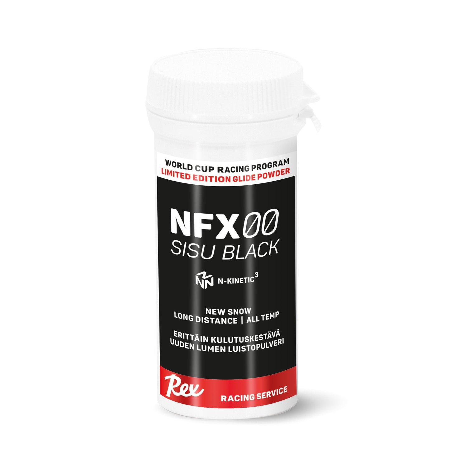 A product picture of the Rex Wax NFX 00 SISU Black 'New Snow' UHW Powder | 20g