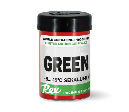 A product picture of the Rex Wax Green World Cup Racing Grip (-8C/-20C) | 45g