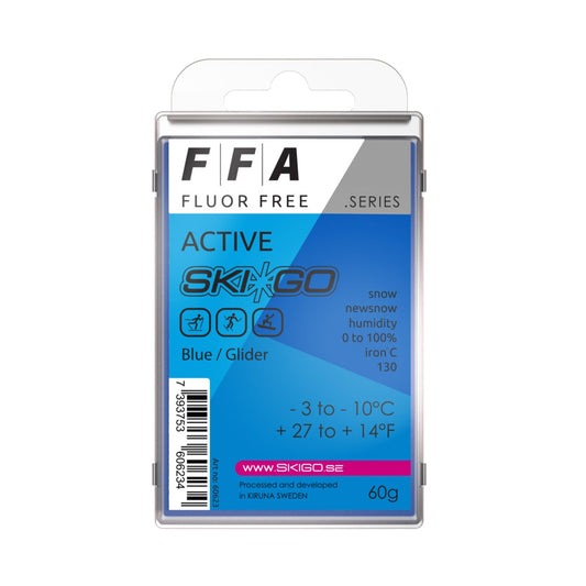 A product picture of the Ski*Go FFA Blue Melt Wax