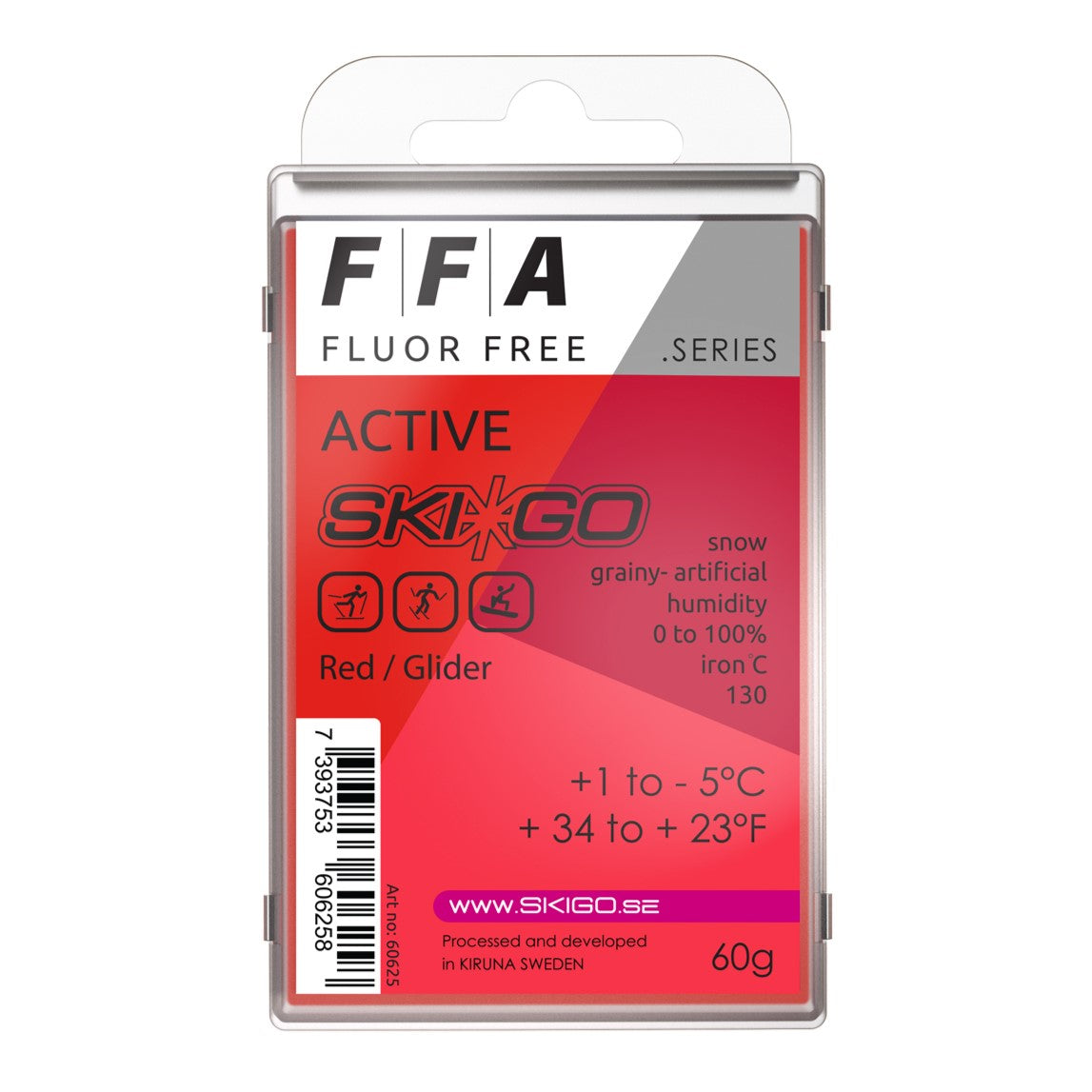 A product picture of the Ski*Go FFA Red Melt Wax