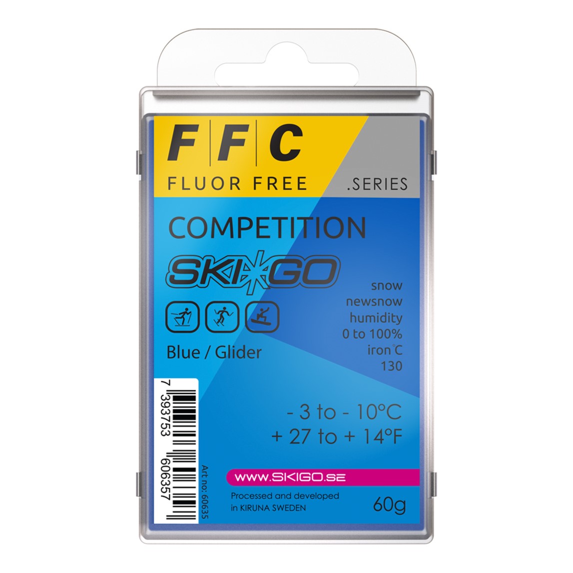 A product picture of the Ski*Go FFC Blue Melt Wax