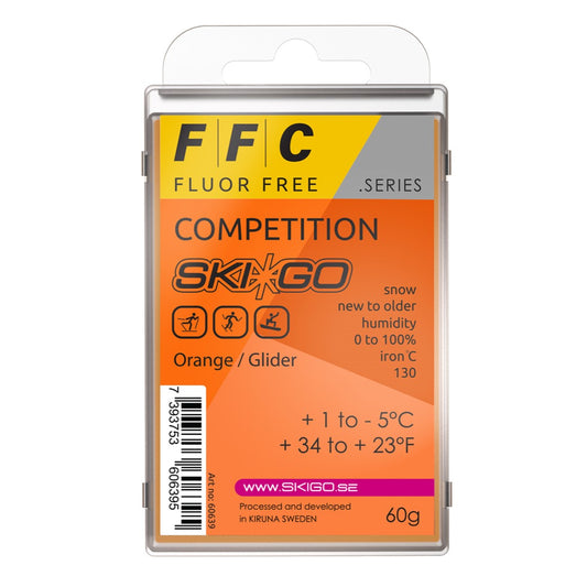 A product picture of the Ski*Go FFC Orange Melt Wax