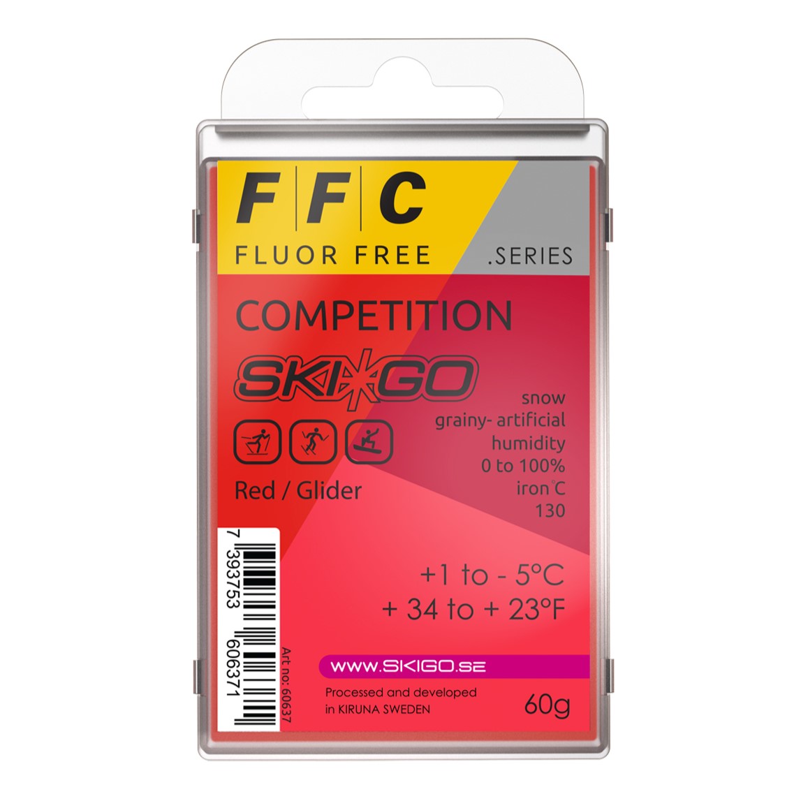 A product picture of the Ski*Go FFC Red Melt Wax