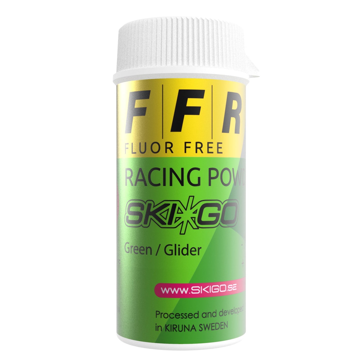 A product picture of the Ski*Go FFR Green Powder
