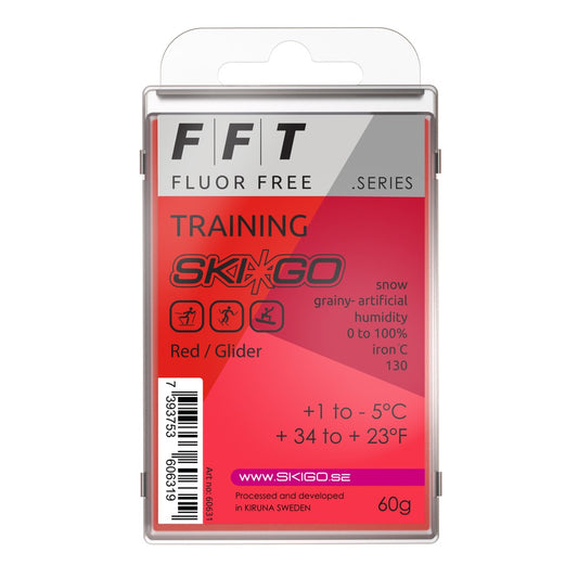 A product picture of the Ski*Go FFT Red Melt Wax