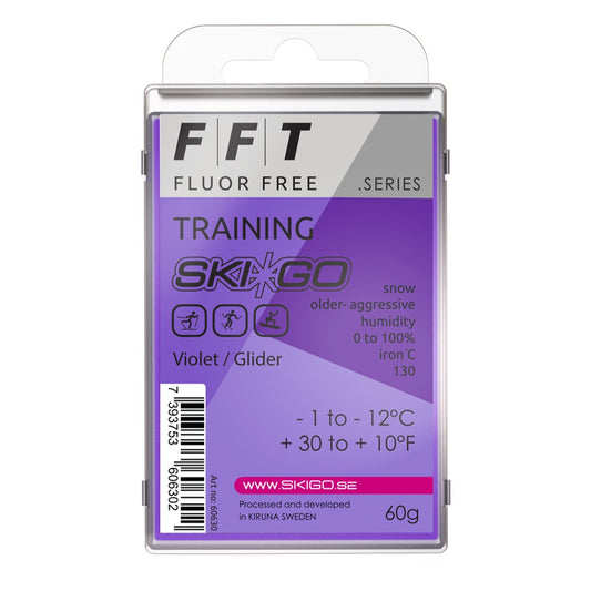 A product picture of the Ski*Go FFT Violet Melt Wax