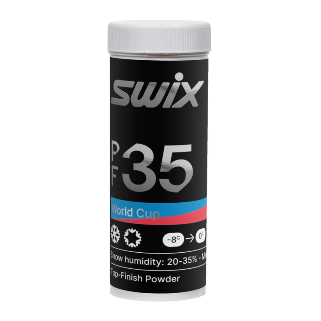 A product picture of the Swix PC35 WC Coarse Mid Powder Glide Wax | 25g