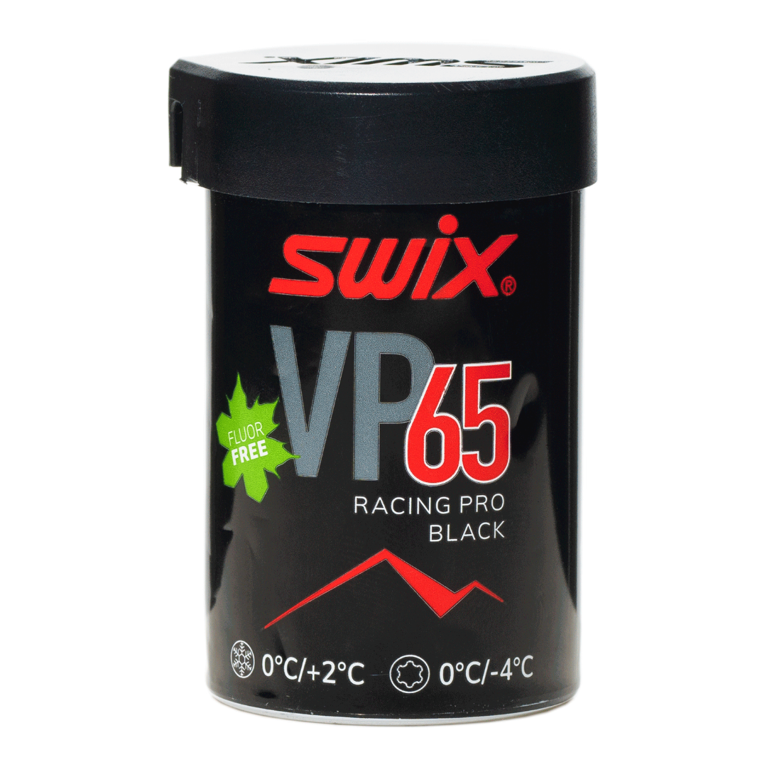 A product picture of the Swix VP65 Red-Black Kick Wax 0°C/-4°C