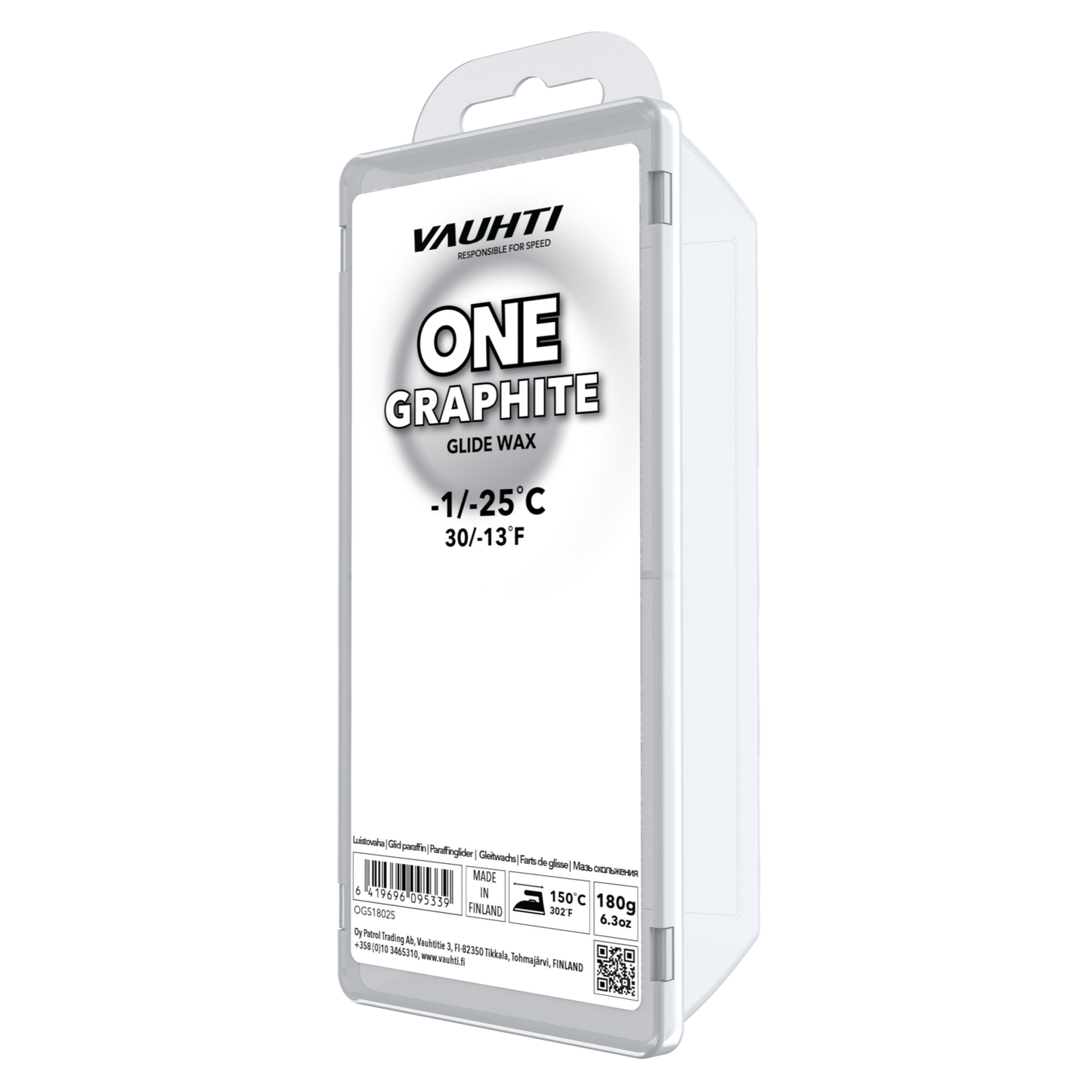 A product picture of the Vauhti ONE GRAPHITE Melt Wax (-1C/-25C)