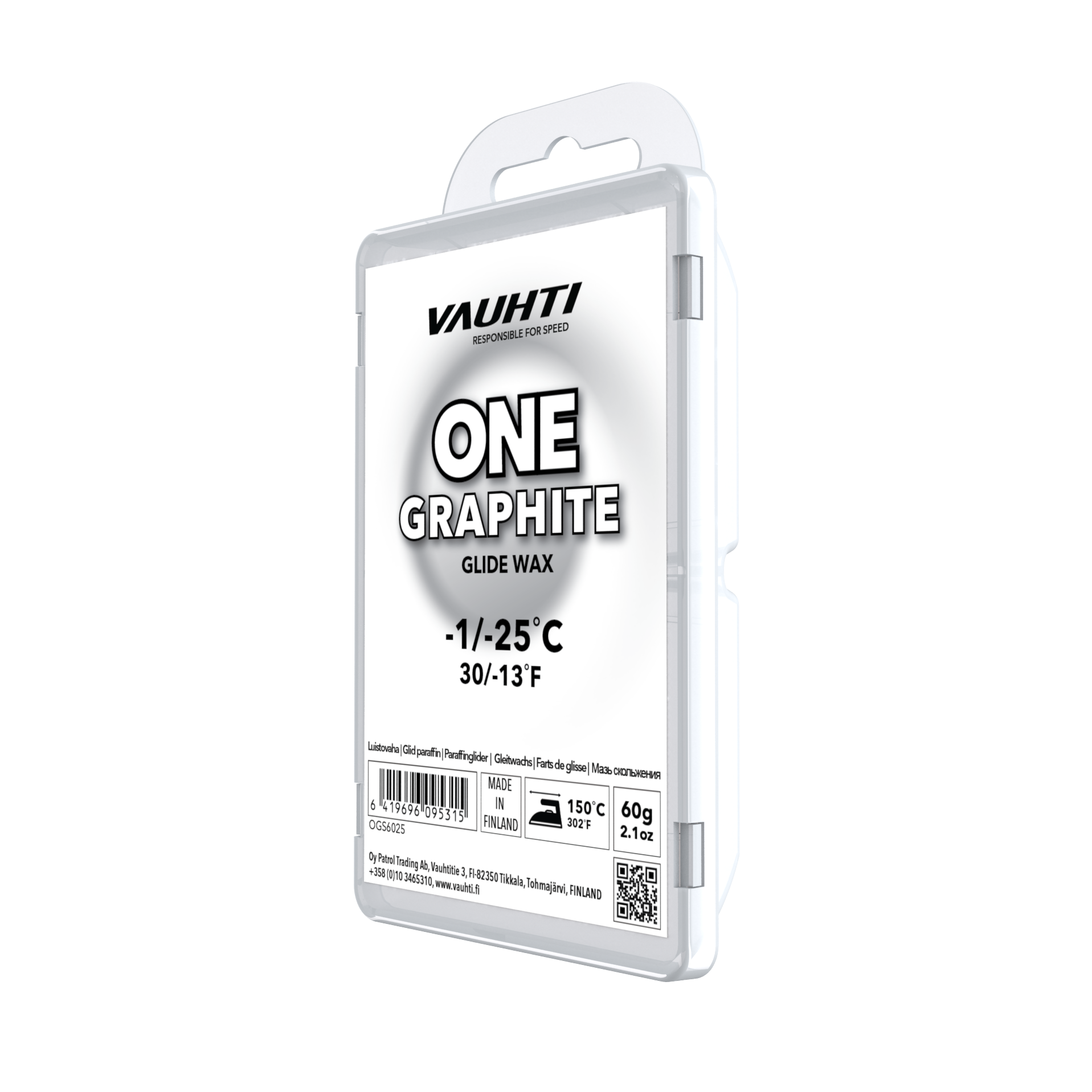 A product picture of the Vauhti ONE GRAPHITE Melt Wax (-1C/-25C)