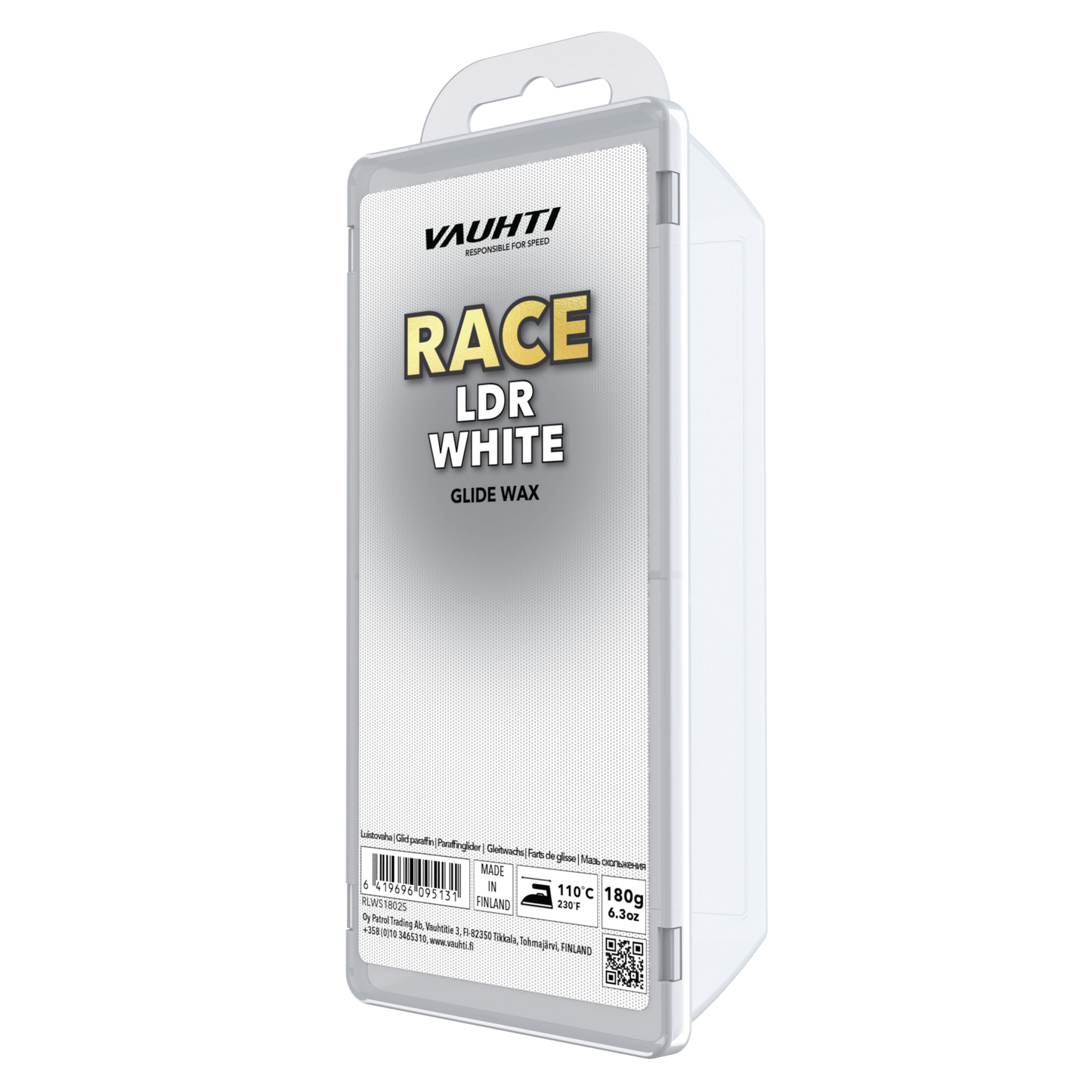 A product picture of the Vauhti RACE LDR WHITE Melt Wax