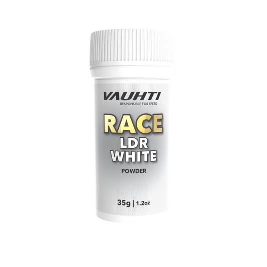 A product picture of the Vauhti RACE LDR WHITE Powder Glide Wax