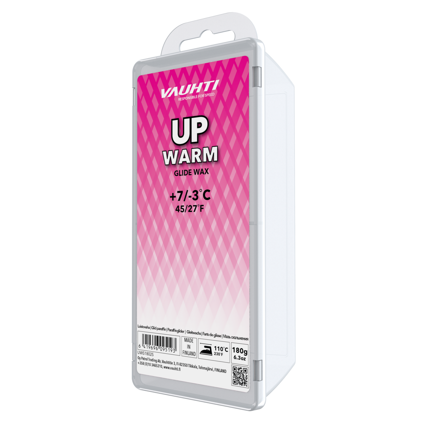 A product picture of the Vauhti UP WARM Melt Wax (7C/-3C)