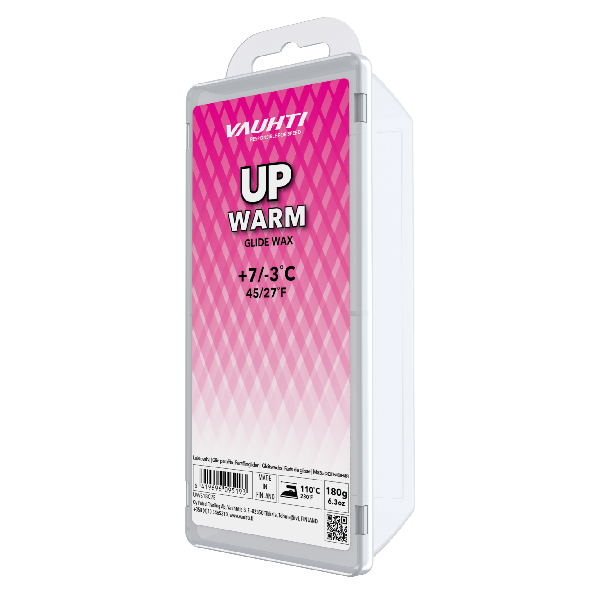 A product picture of the Vauhti UP WARM Melt Wax (7C/-3C)