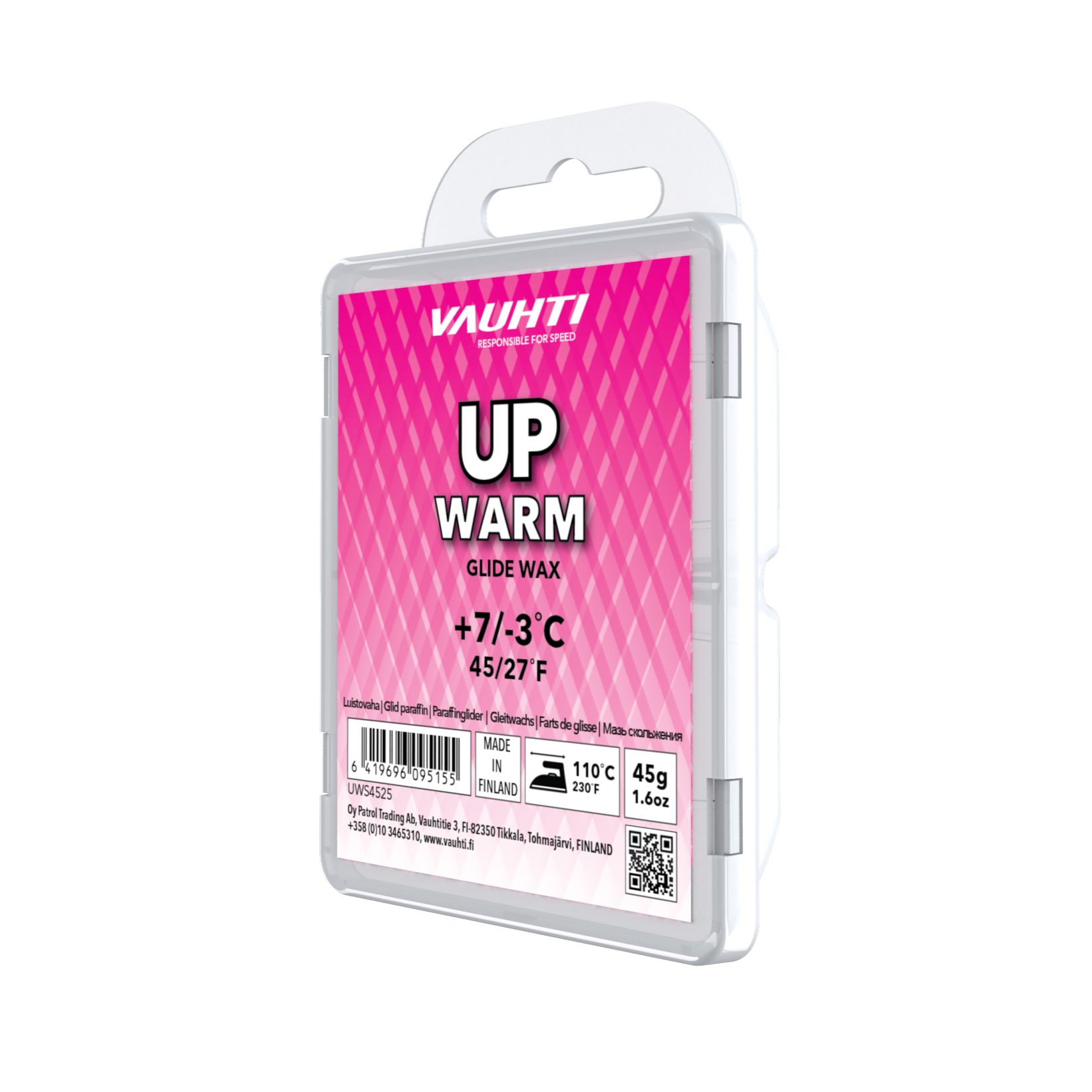 A product picture of the Vauhti UP WARM Melt Wax (7C/-3C)
