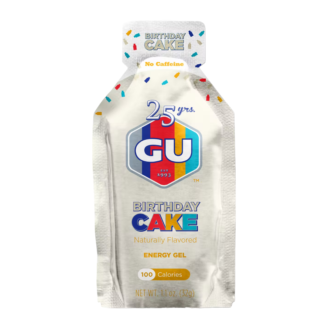 A product picture of the Gu Energy Birthday Cake (Caffine Free) | 32g
