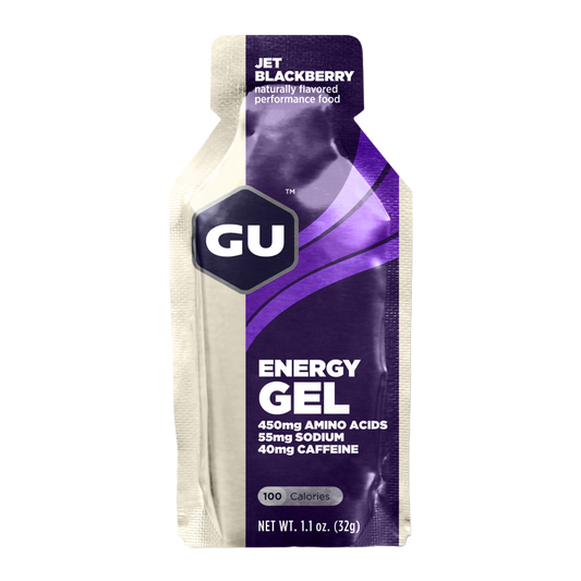 A product picture of the Gu Energy Jet Blackberry | 32g