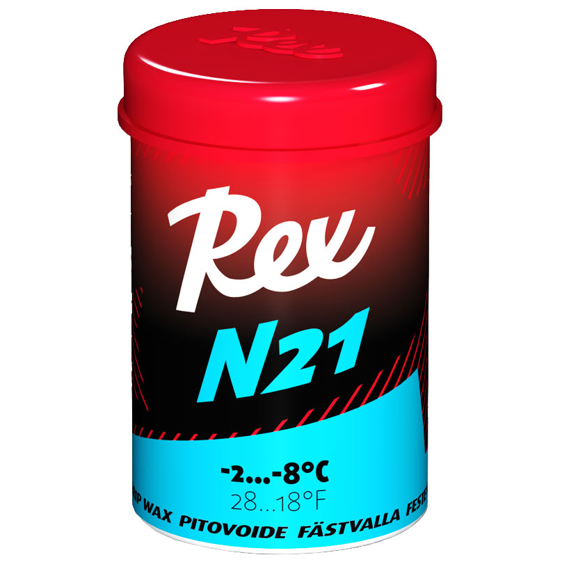 A product picture of the Rex Wax N21 Blue Fluoro-Free Racing Grip