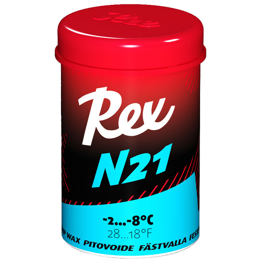 A product picture of the Rex Wax N21 Blue Fluoro-Free Racing Grip