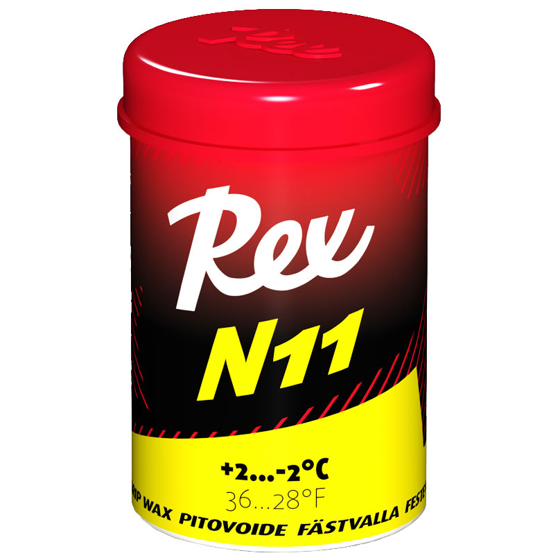 A product picture of the Rex Wax N11 Yellow Fluoro-Free Racing Grip