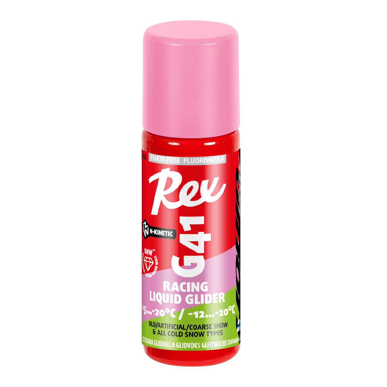 A product picture of the Rex Wax G41 Pink/Green 'UHW' N-Kinetic Liquid Glider (5C/-20C)