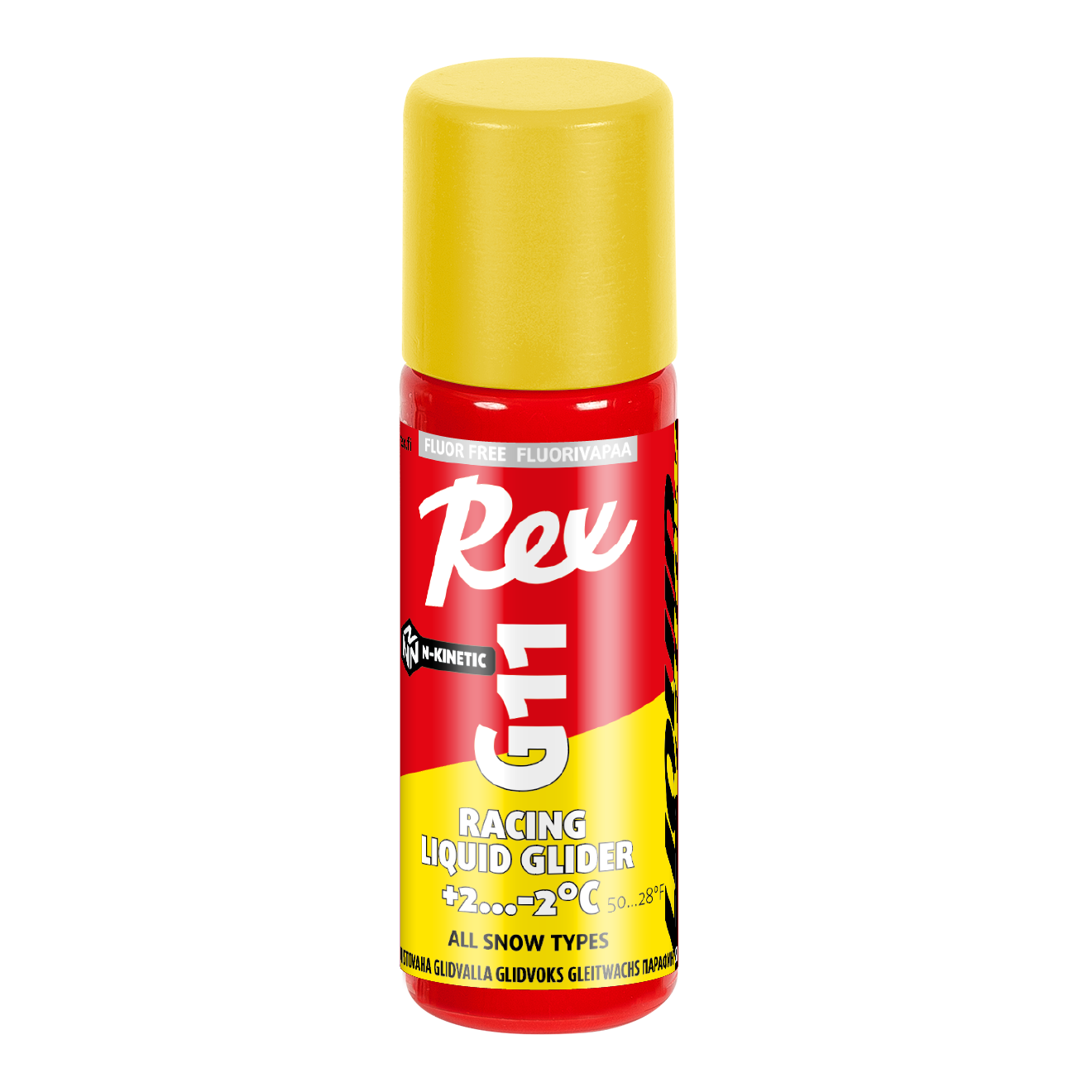 A product picture of the Rex Wax G11 Yellow N-Kinetic Liquid Glider
