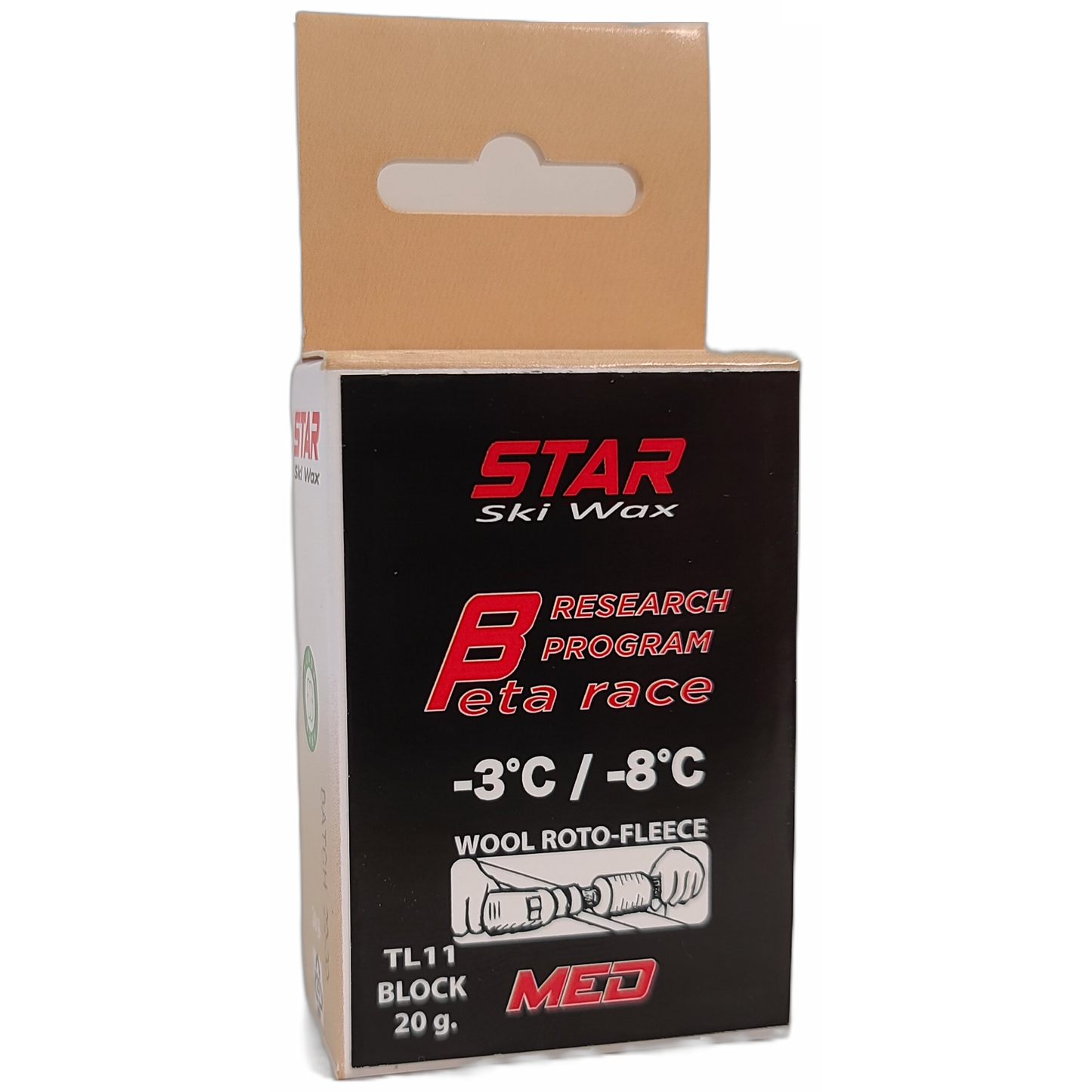 A product picture of the STAR BETA MED Fluoro-Free Wool-Apply BLOCK (-3C/-8C) | 28g