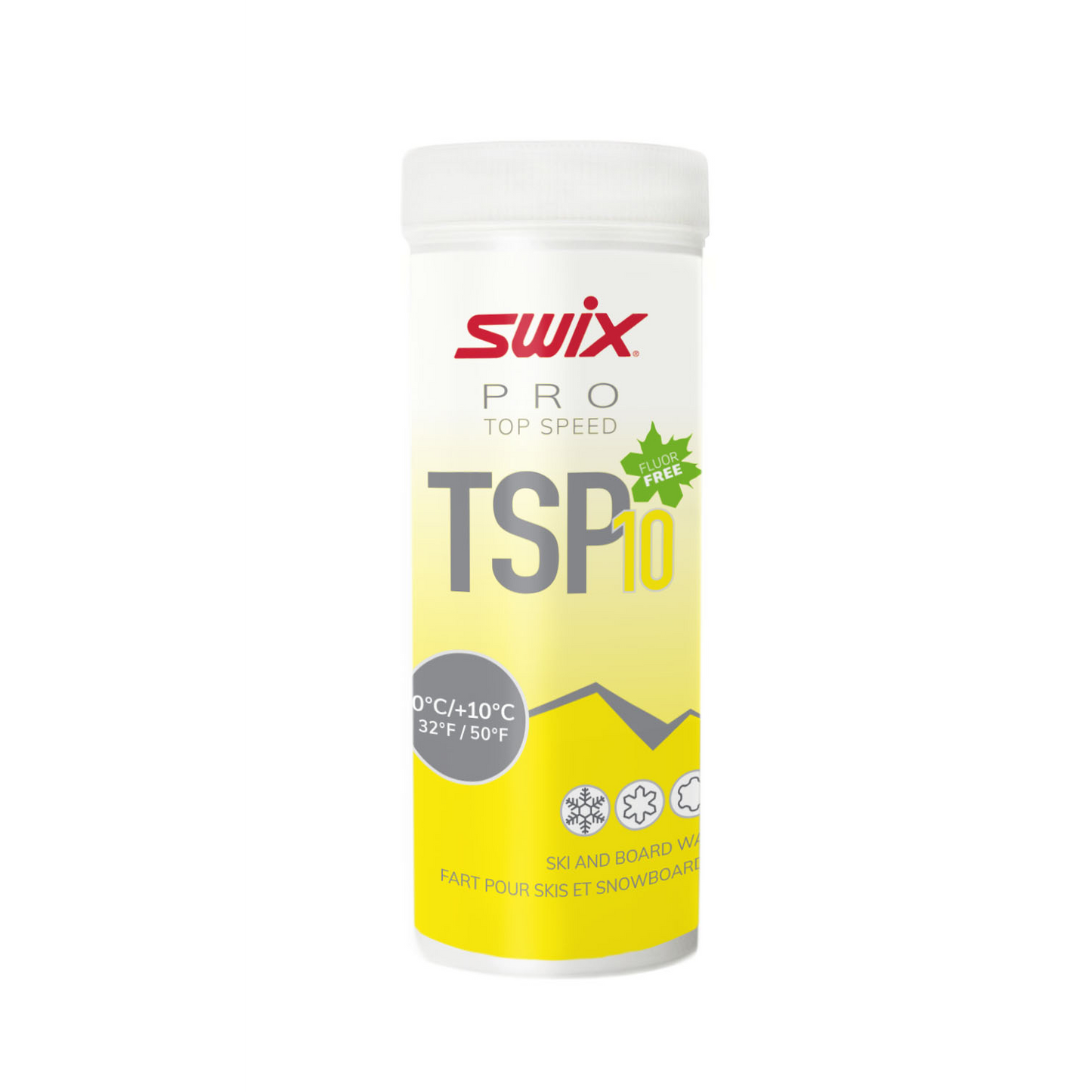 A product picture of the Swix TSP10 Powder Yellow, 0°C/+10°C
