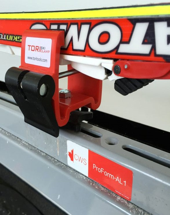 A product picture of the TORI Ski Tools Profile Clamp attachment for CWS ProForm-Alu1 Waxing Station