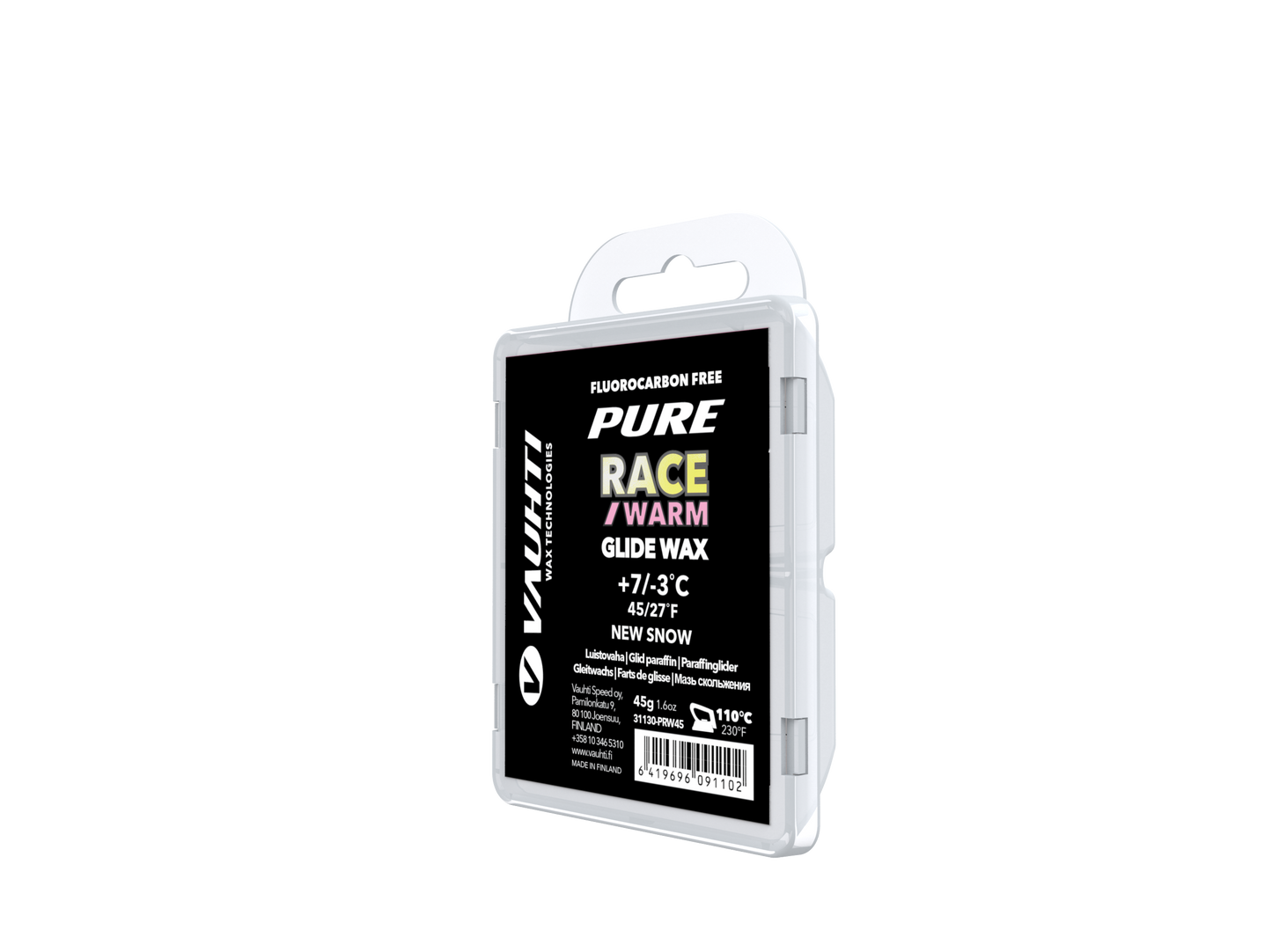 A product picture of the Vauhti RACE NEW SNOW WARM Melt Wax