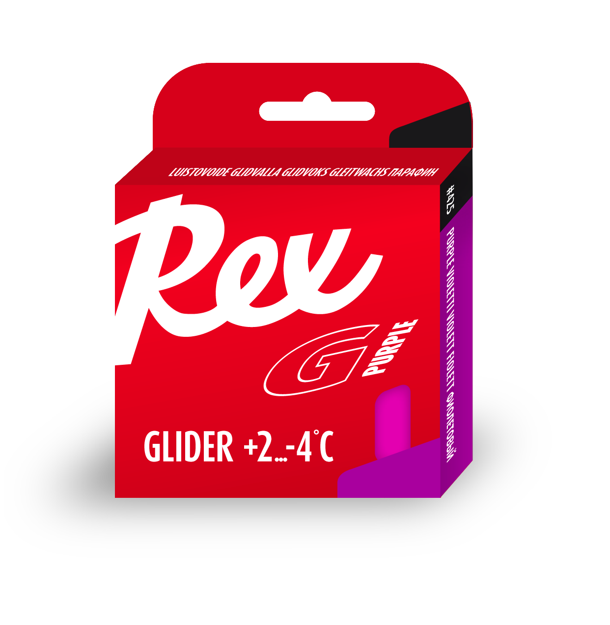 A product picture of the Rex Wax Racing Glide Purple Paraffin