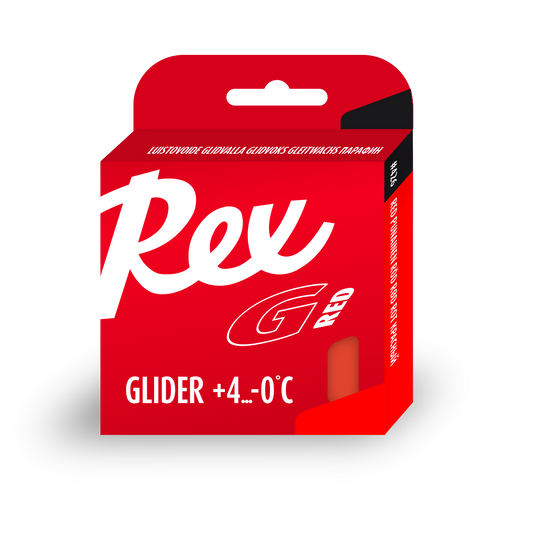 A product picture of the Rex Wax Racing Glide Red Paraffin