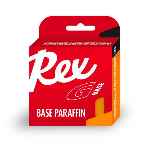 A product picture of the Rex Wax Racing Glide Orange Base Prep Paraffin